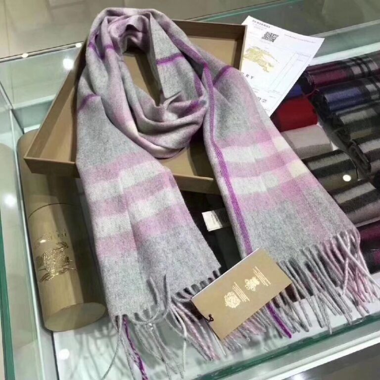burberry atki yun kasmir gri pembe yuksek kalite