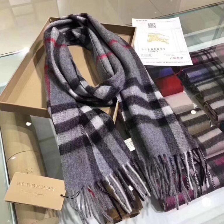 burberry atki yun kasmir koyu gri pembe yuksek kalite
