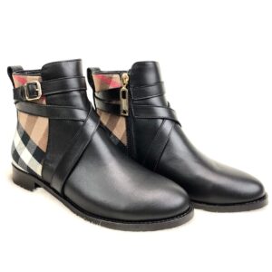 burberry bot siyah hakiki deri
