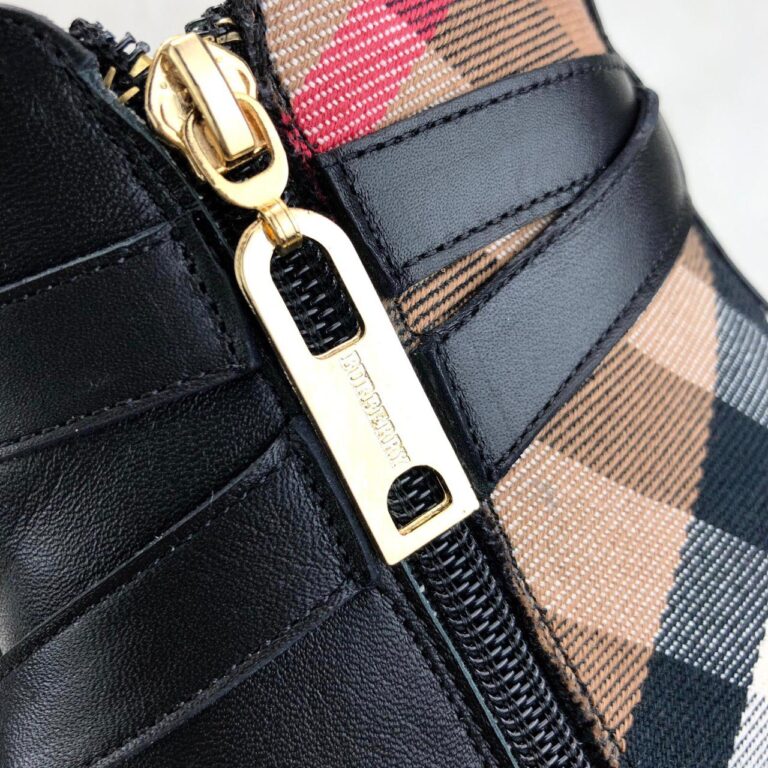 burberry bot siyah hakiki deri
