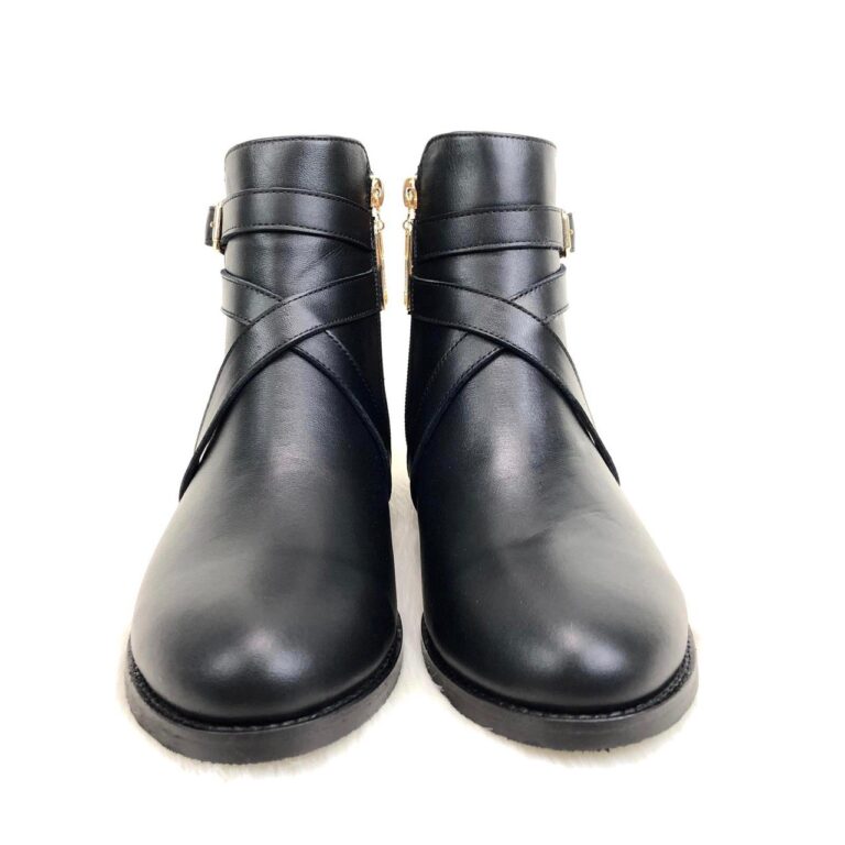 burberry bot siyah hakiki deri