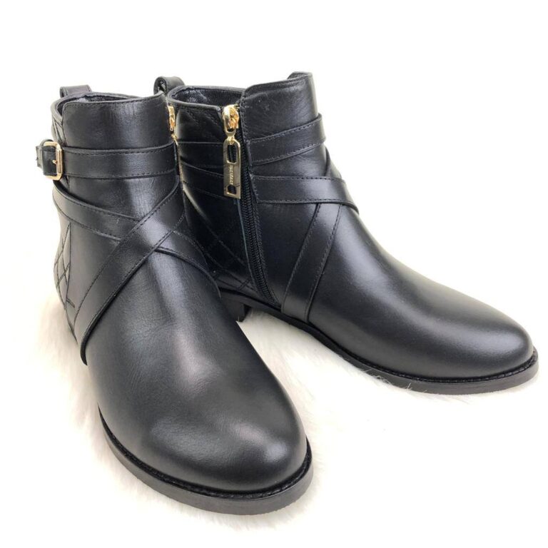 burberry bot siyah hakiki deri