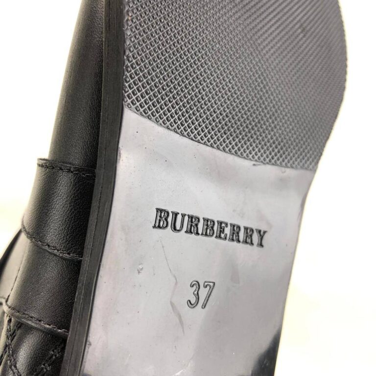 burberry bot siyah hakiki deri