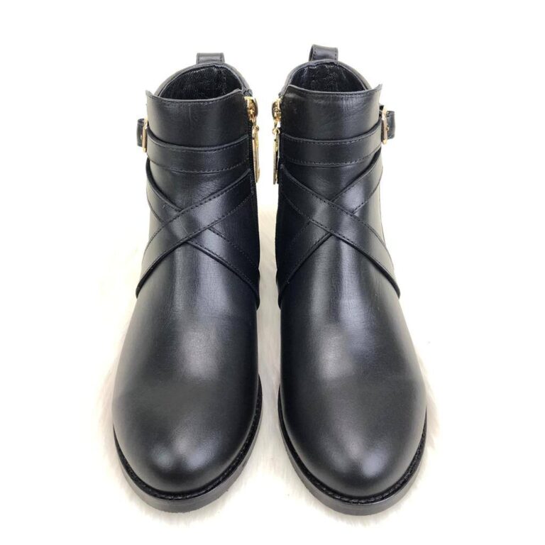 burberry bot siyah hakiki deri