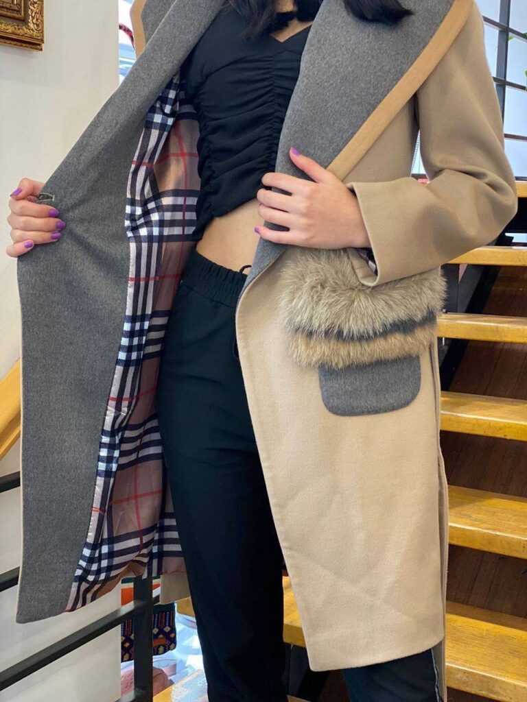 burberry kaban palto cep detayli tuylu poliamid