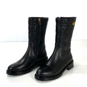 christian dior bot quilted siyah hakiki deri