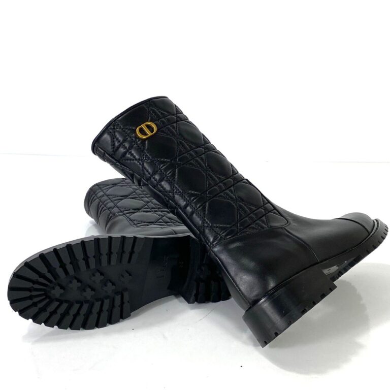 christian dior bot quilted siyah hakiki deri