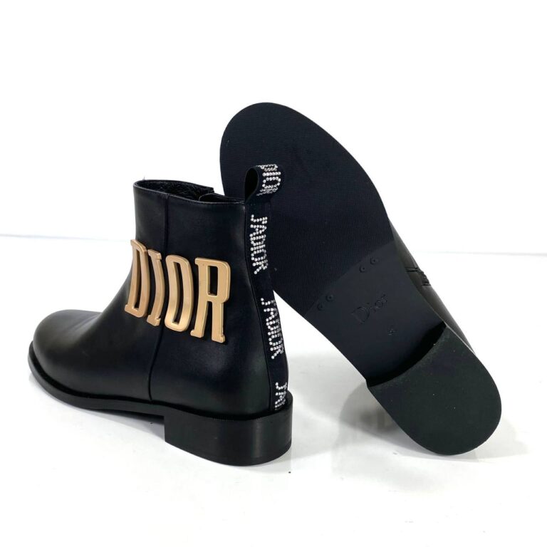christian dior bot siyah gold aksesuar hakiki deri