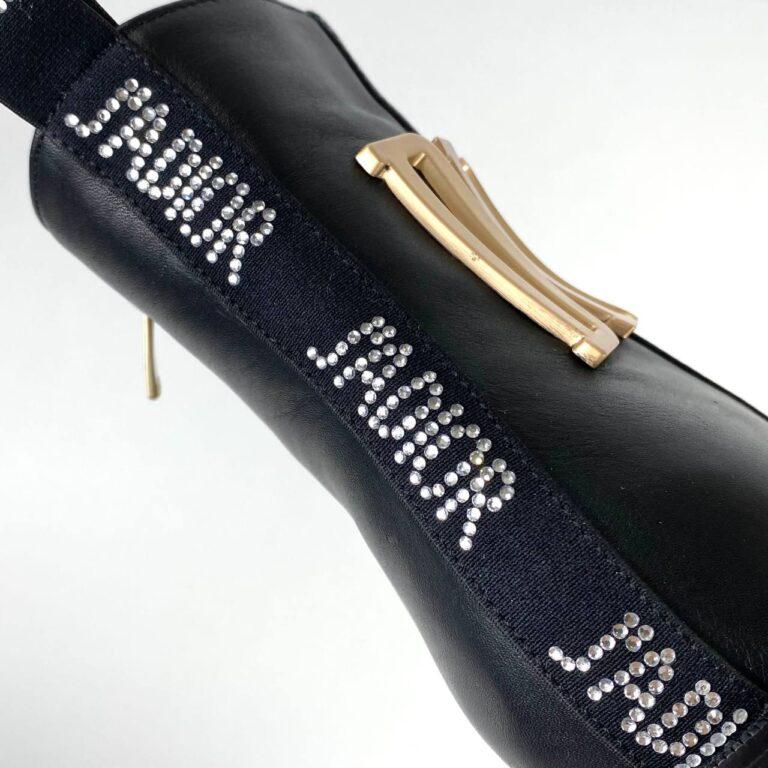christian dior bot siyah gold aksesuar hakiki deri