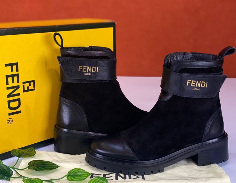 fendi bot siyah deri suet