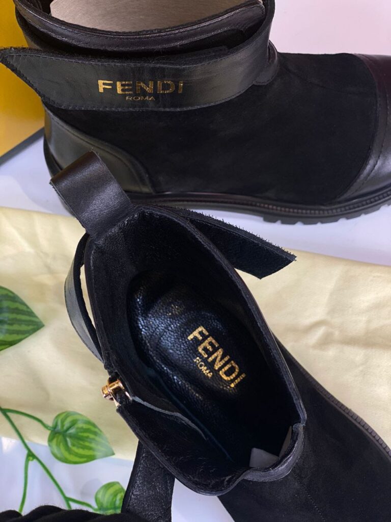 fendi bot siyah deri suet