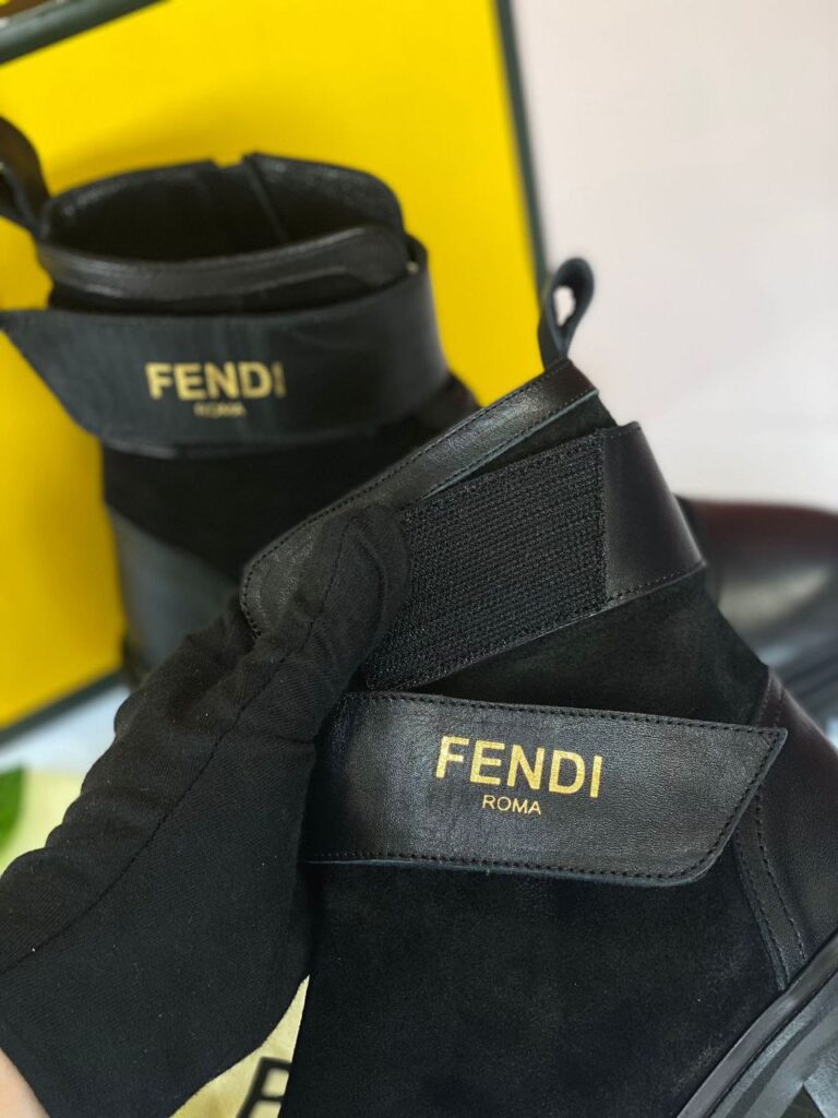 fendi bot siyah deri suet