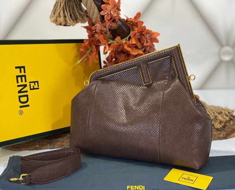fendi canta first buyuk boy kahve piton hakiki deri 32.5x23.5x15 cm