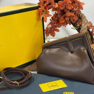 fendi canta first orta boy kahve hakiki deri 26x18x9.5 cm