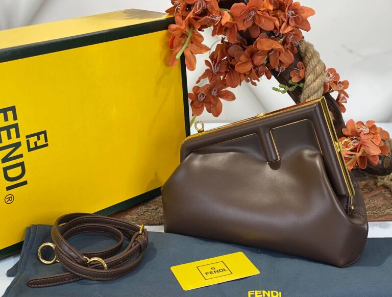 fendi canta first orta boy kahve hakiki deri 26x18x9.5 cm