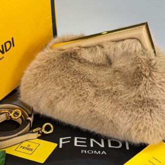 fendi canta first orta boy tuylu camel hakiki deri 26x18x9.5 cm