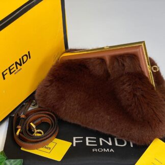 fendi canta first orta boy tuylu kahve hakiki deri 26x18x9.5 cm