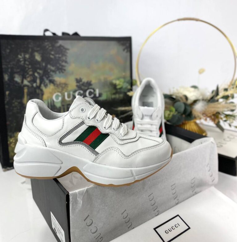 gucci ayakkabi rhyton beyaz hakiki deri