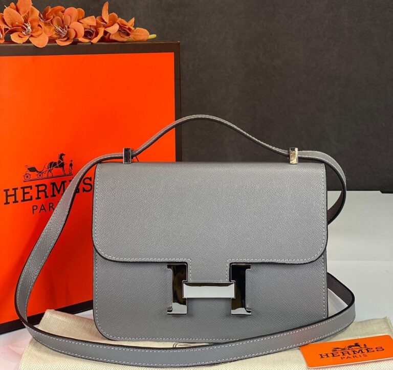 hermes canta constance gri silver epsom deri 23x18 cm ithal