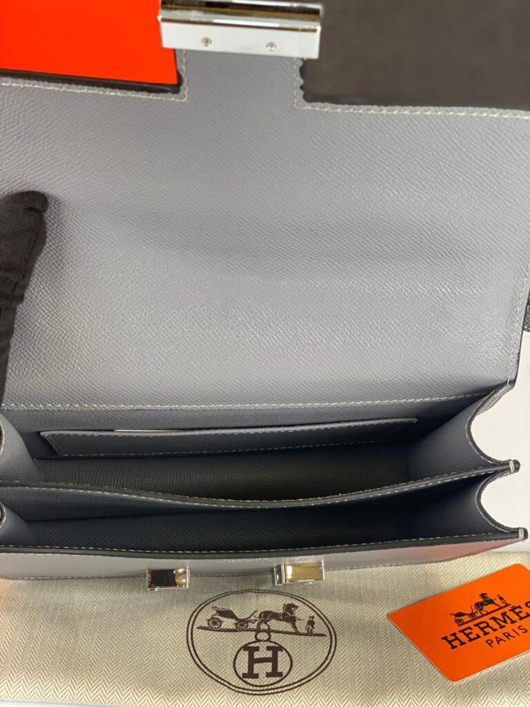 hermes canta constance gri silver epsom deri 23x18 cm ithal