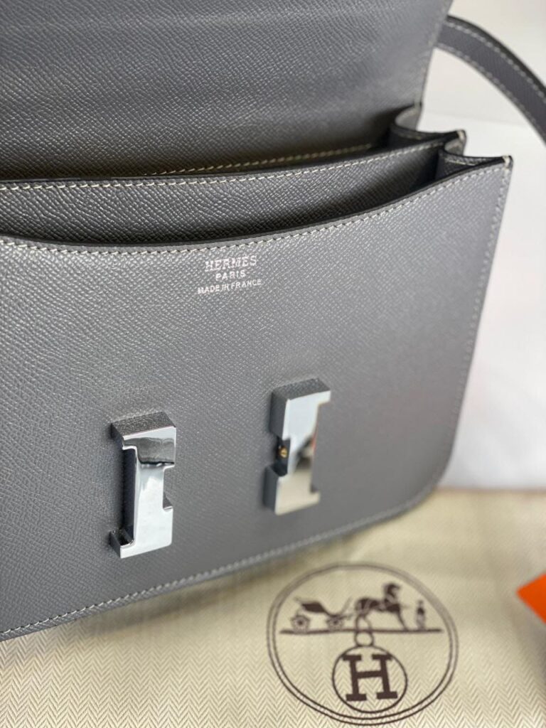 hermes canta constance gri silver epsom deri 23x18 cm ithal