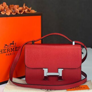 hermes canta constance kirmizi silver epsom deri 23x18 cm ithal