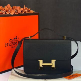 hermes canta constance siyah goldepsom deri 23x18 cm ithal