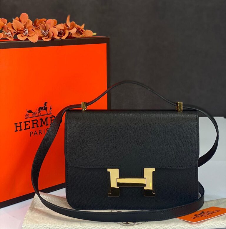 hermes canta constance siyah goldepsom deri 23x18 cm ithal
