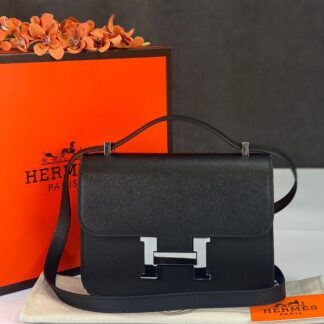 hermes canta constance siyah silver epsom deri 23x18 cm ithal