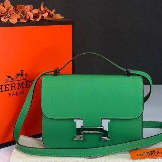 hermes canta constance yesil silver epsom deri 23x18 cm ithal
