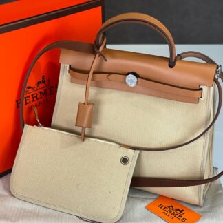 hermes canta kumas deri karisimli bej taba hakiki deri 36x28 cm
