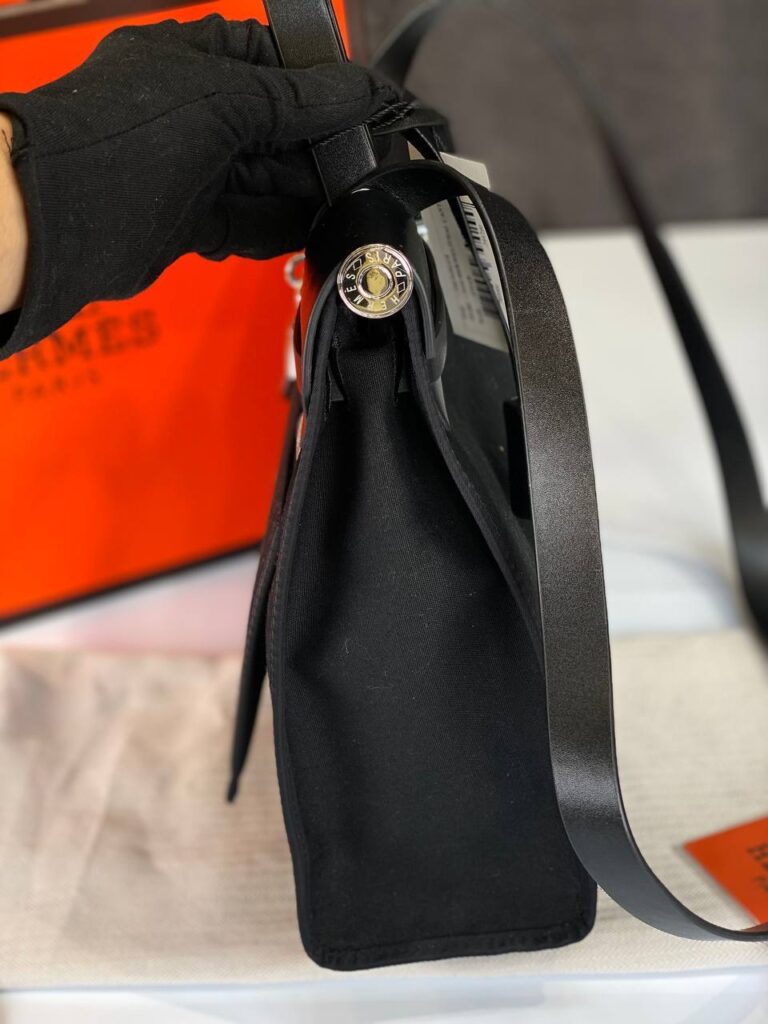 hermes canta kumas deri karisimli siyah hakiki deri 36x28 cm