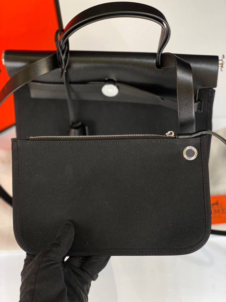 hermes canta kumas deri karisimli siyah hakiki deri 36x28 cm