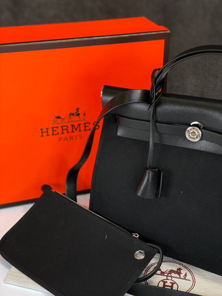 hermes canta kumas deri karisimli siyah hakiki deri 36x28 cm