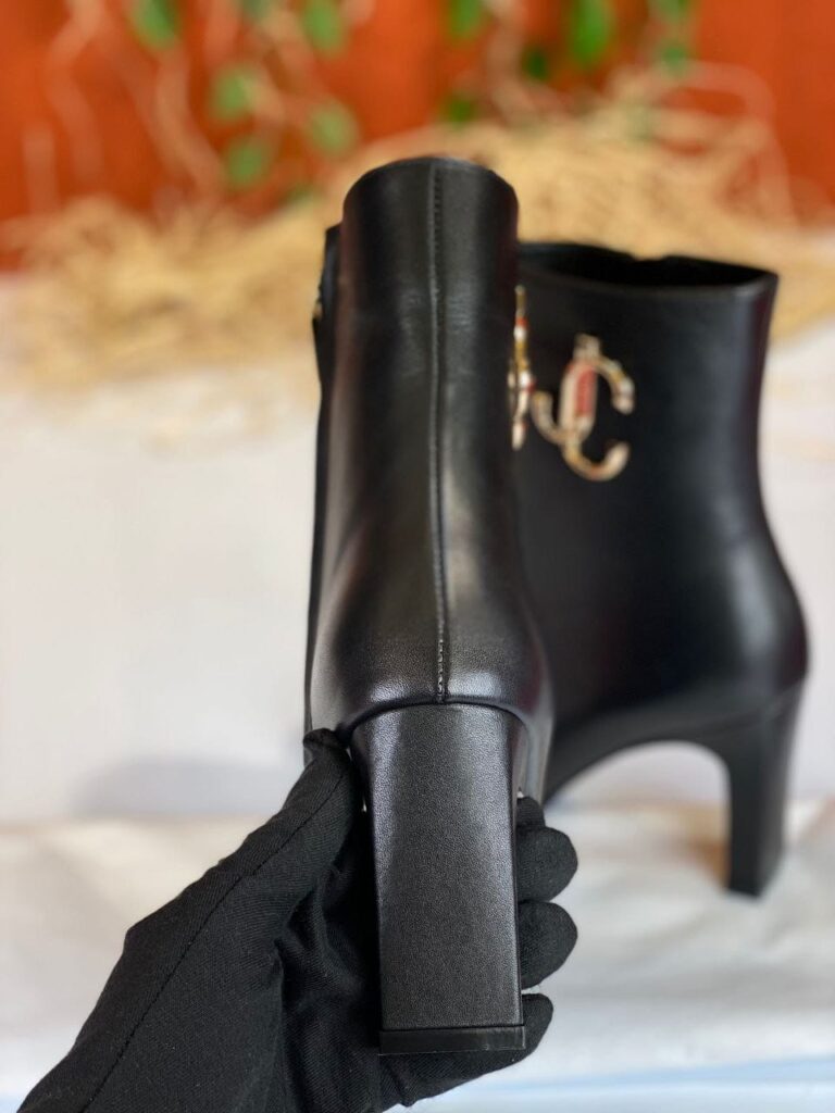jimmy choo bot hakiki deri siyah 8 cm topuk