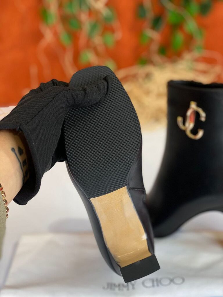 jimmy choo bot hakiki deri siyah 8 cm topuk