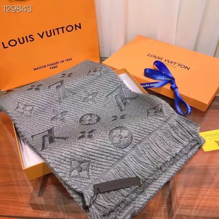 louis vuitton atki logomania yun gri 180x33 cm