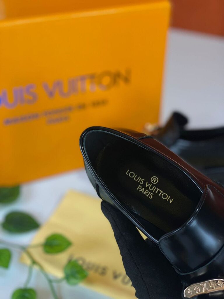 louis vuitton ayakkabi loafer academy siyah hakiki deri