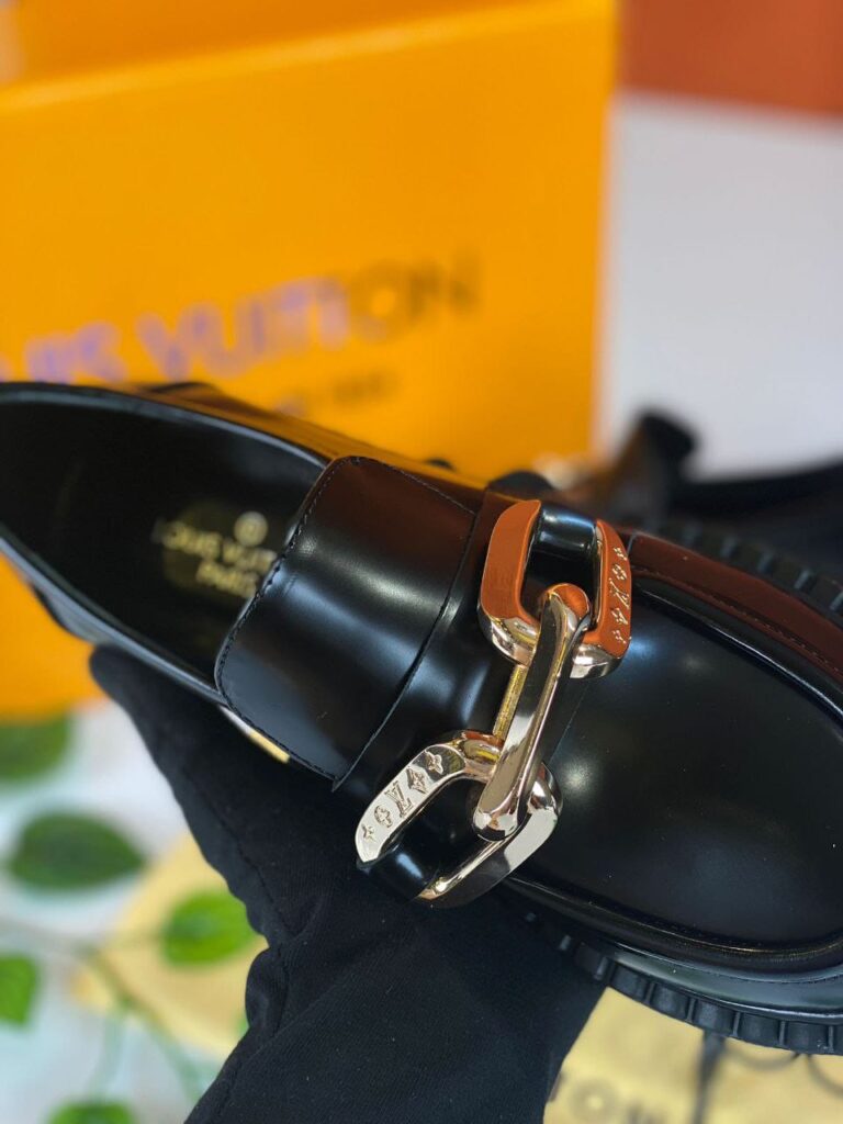 louis vuitton ayakkabi loafer academy siyah hakiki deri