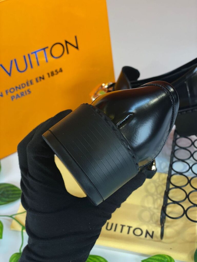 louis vuitton ayakkabi loafer academy siyah hakiki deri
