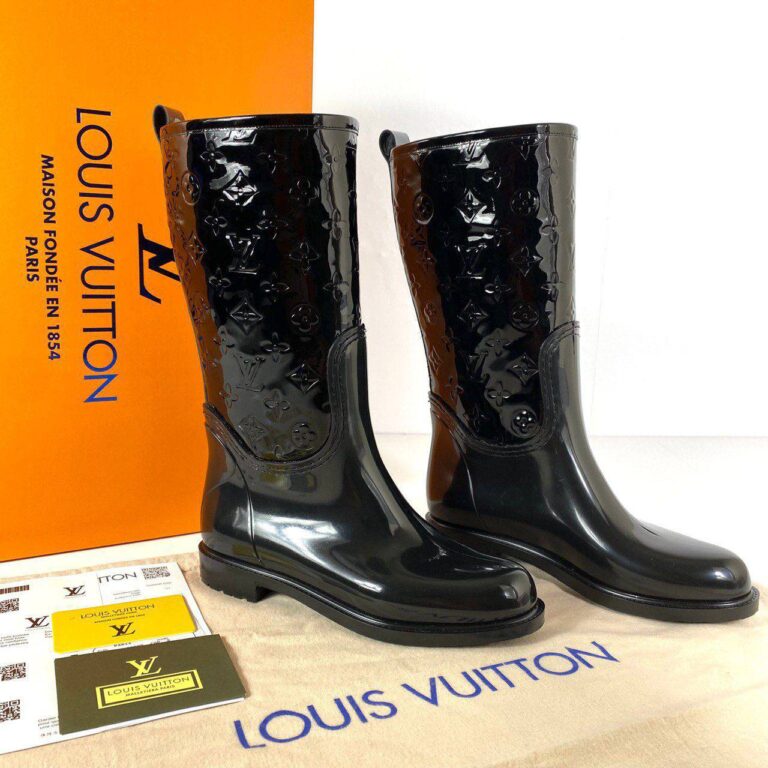 louis vuitton bot drops flat siyah hakiki rugan deri