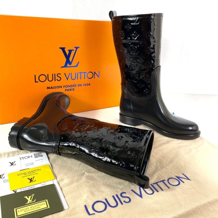 louis vuitton bot drops flat siyah hakiki rugan deri