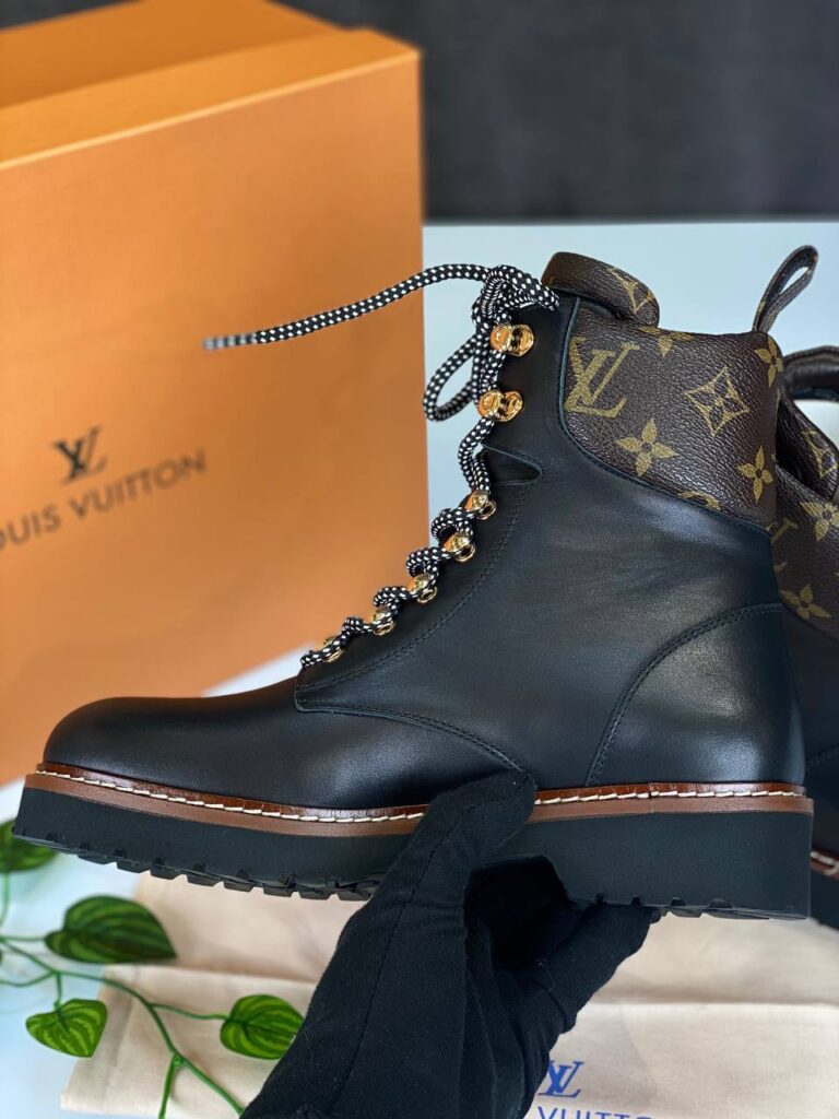 louis vuitton bot siyah deri monogram ithal