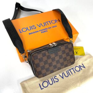 louis vuitton canta alpha kahve damier portatif 18.5x11x6.5 cm