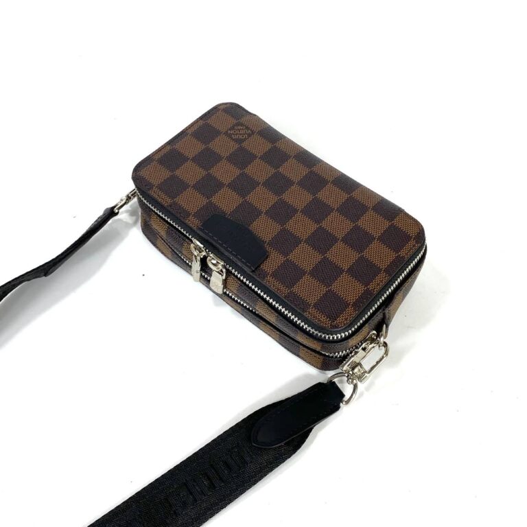 louis vuitton canta alpha kahve damier portatif 18.5x11x6.5 cm