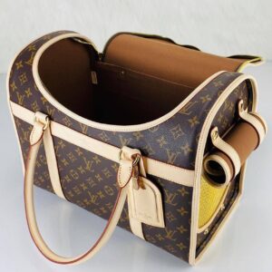 louis vuitton canta dog carrier kedi kopek icin kahve monogram 40x30x22 cm