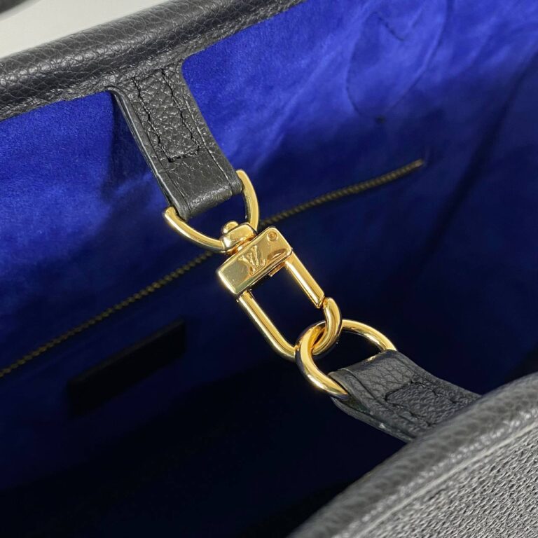 louis vuitton canta neverfull mm oversie logo siyah mavi 31x28x17 cm