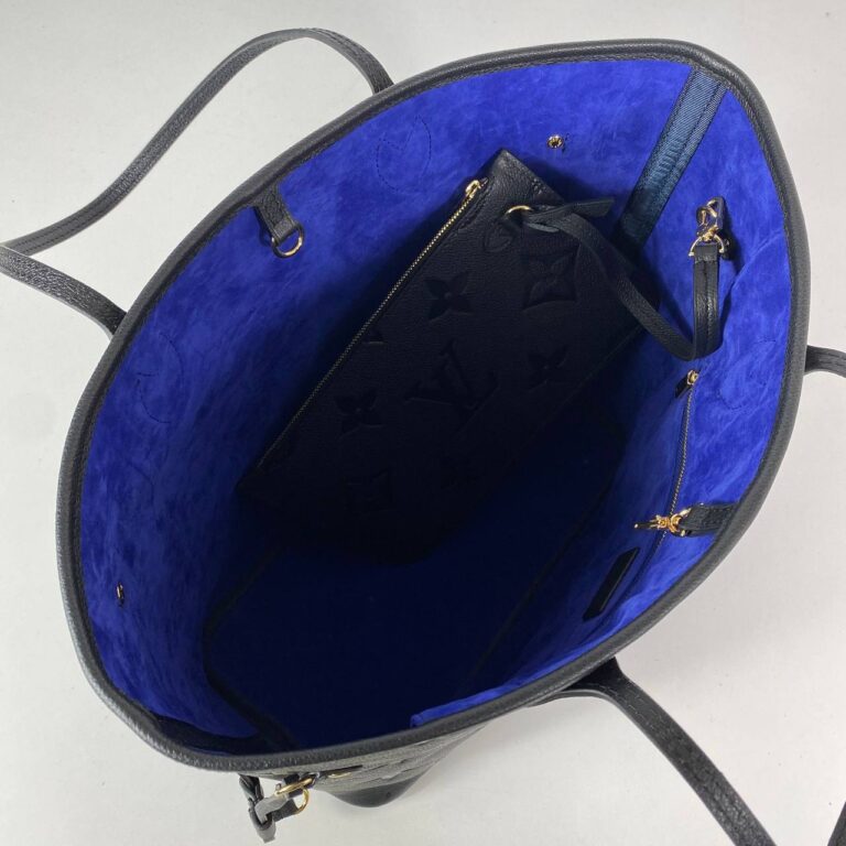 louis vuitton canta neverfull mm oversie logo siyah mavi 31x28x17 cm