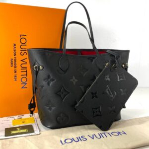 louis vuitton canta neverfull mm oversize logo siyah 31x28x17 cm