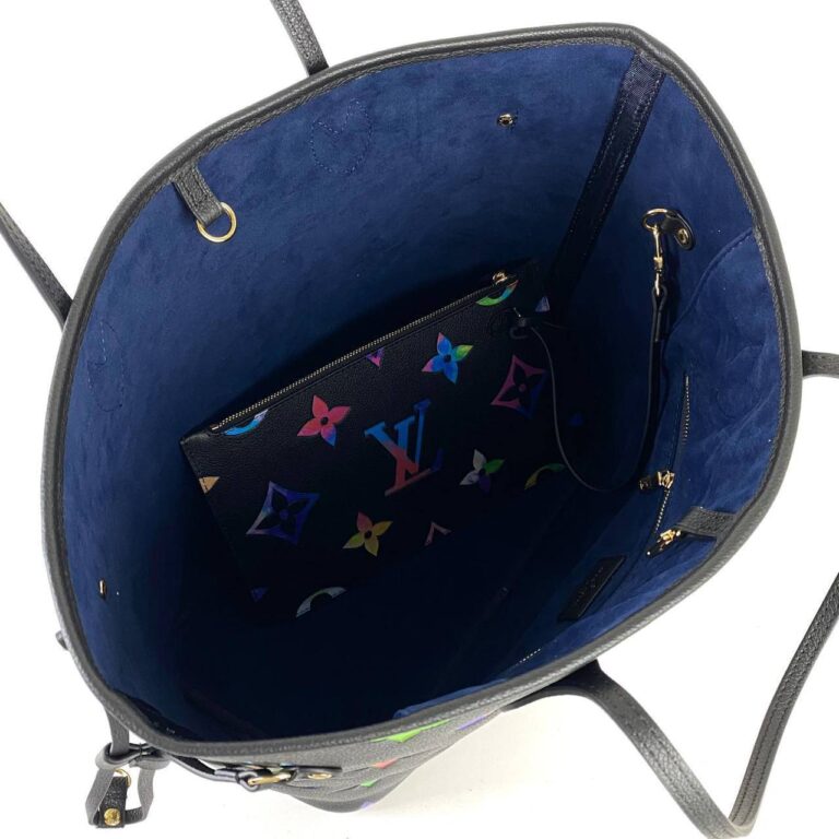 louis vuitton canta neverfull mm siyah oversize rengarenk logo orta boy 31x28x17 cm